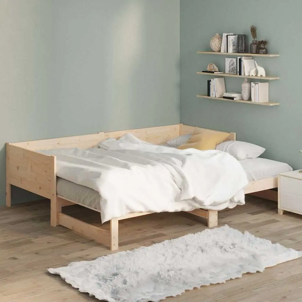 90x190cm Pull-out Day Bed Frame in Solid Pine Wood