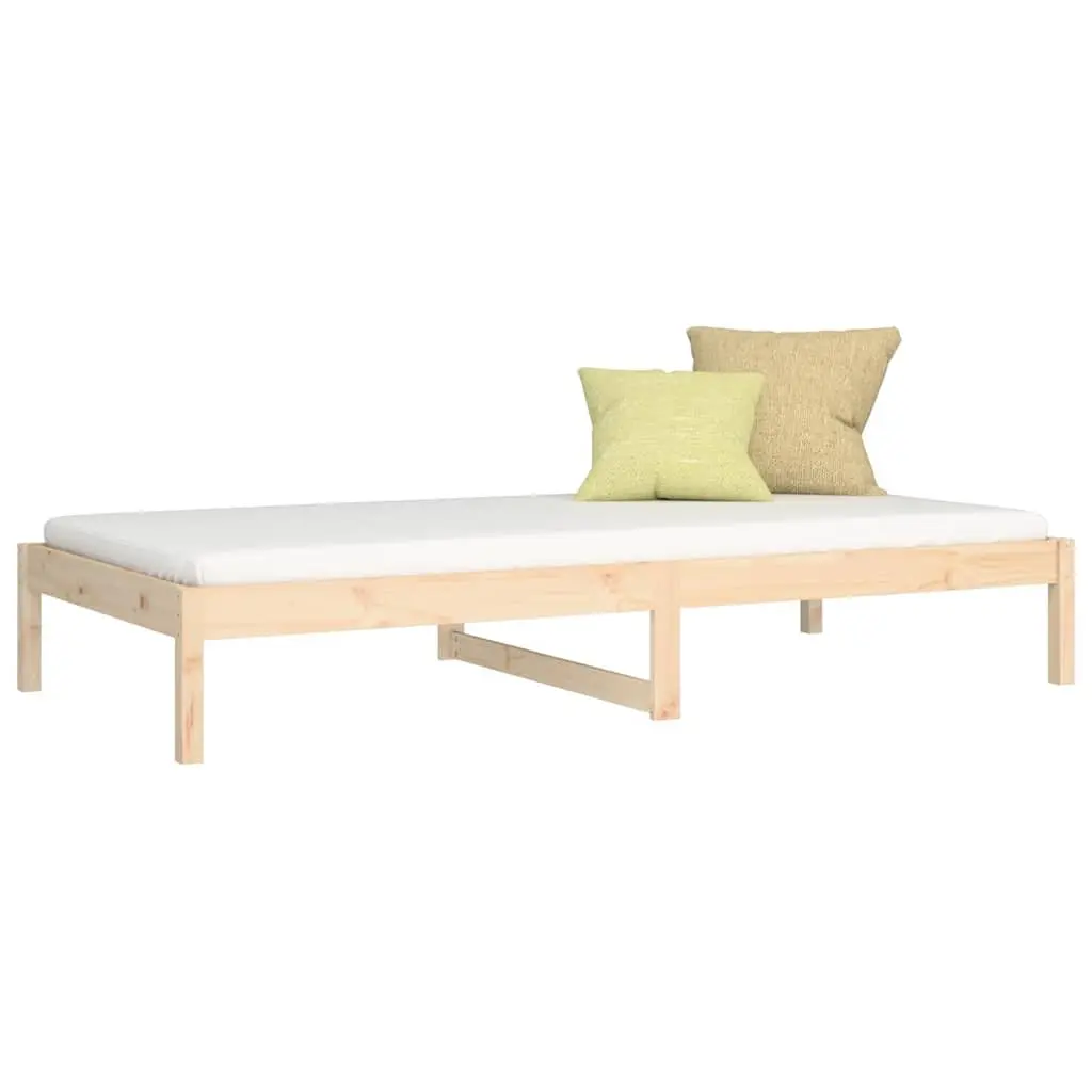 90x190 cm Day Bed Frame in Solid Pine Wood with Storage Space