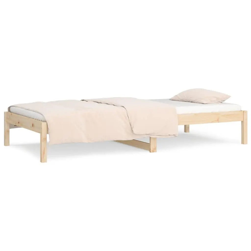90x190 cm Day Bed Frame in Solid Pine Wood with Storage Space