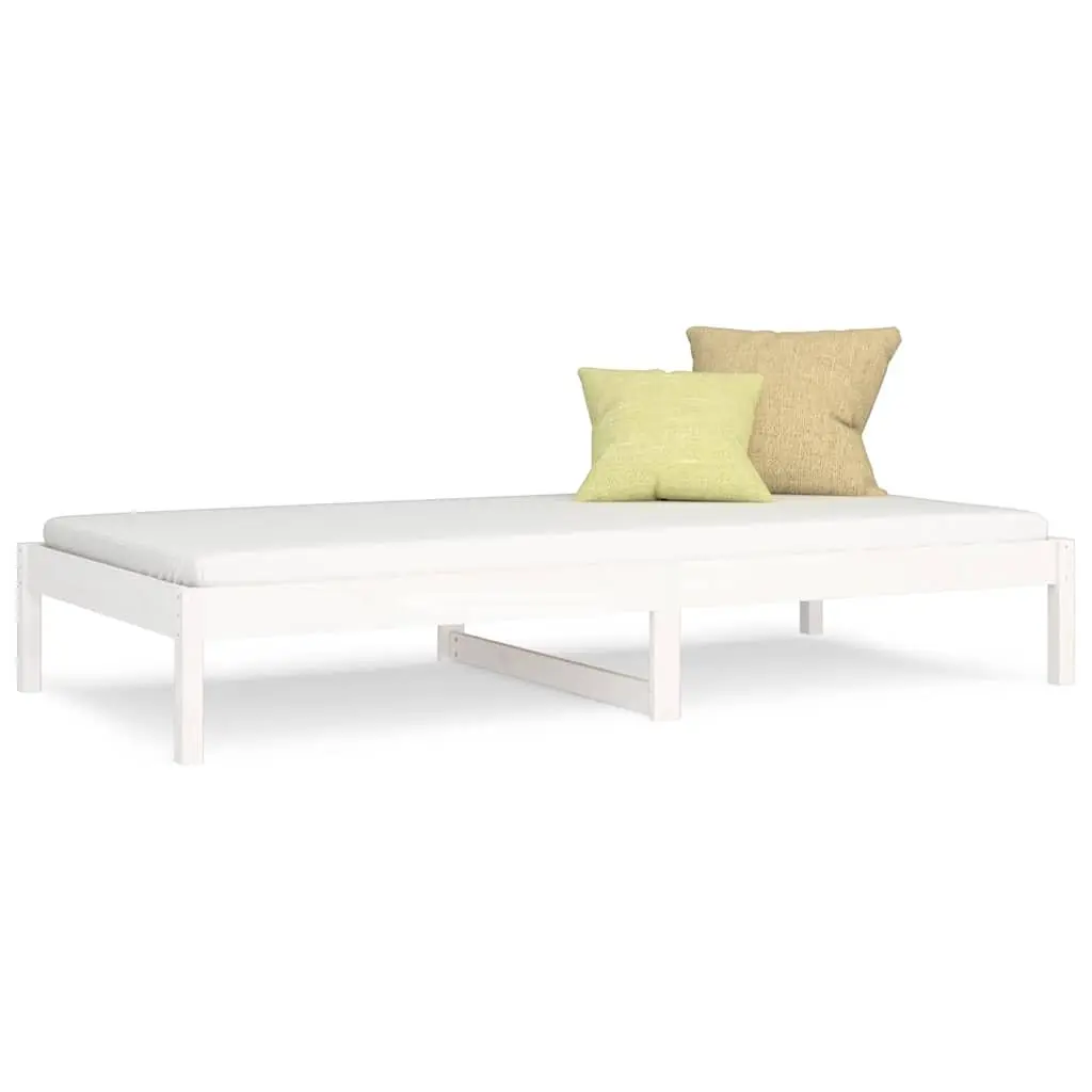 Day Bed Frame White 90x190cm Solid Pine Wood Sofa Bed Living Room Bedroom