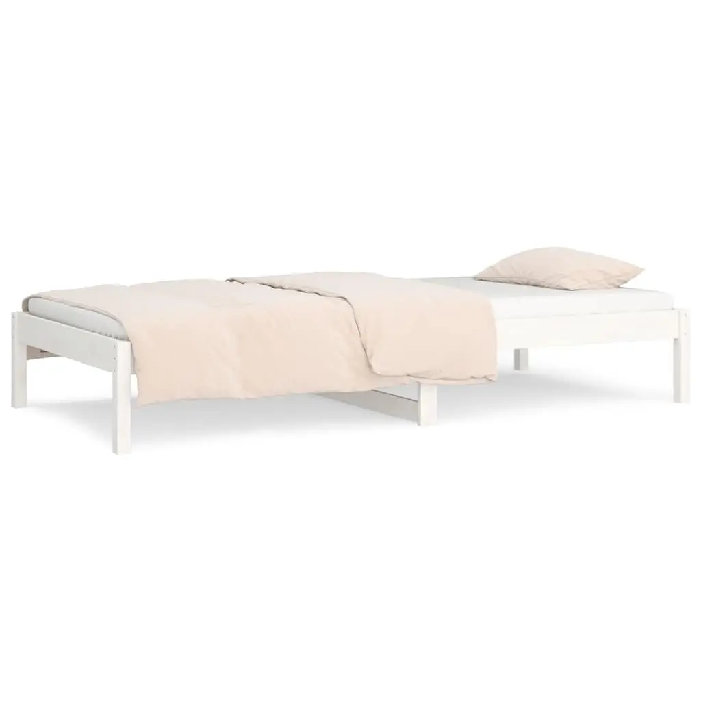 Day Bed Frame White 90x190cm Solid Pine Wood Sofa Bed Living Room Bedroom