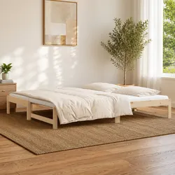 Dimensions and Specs of Solid Pine Pull-out Day Bed Frame 90x190cm