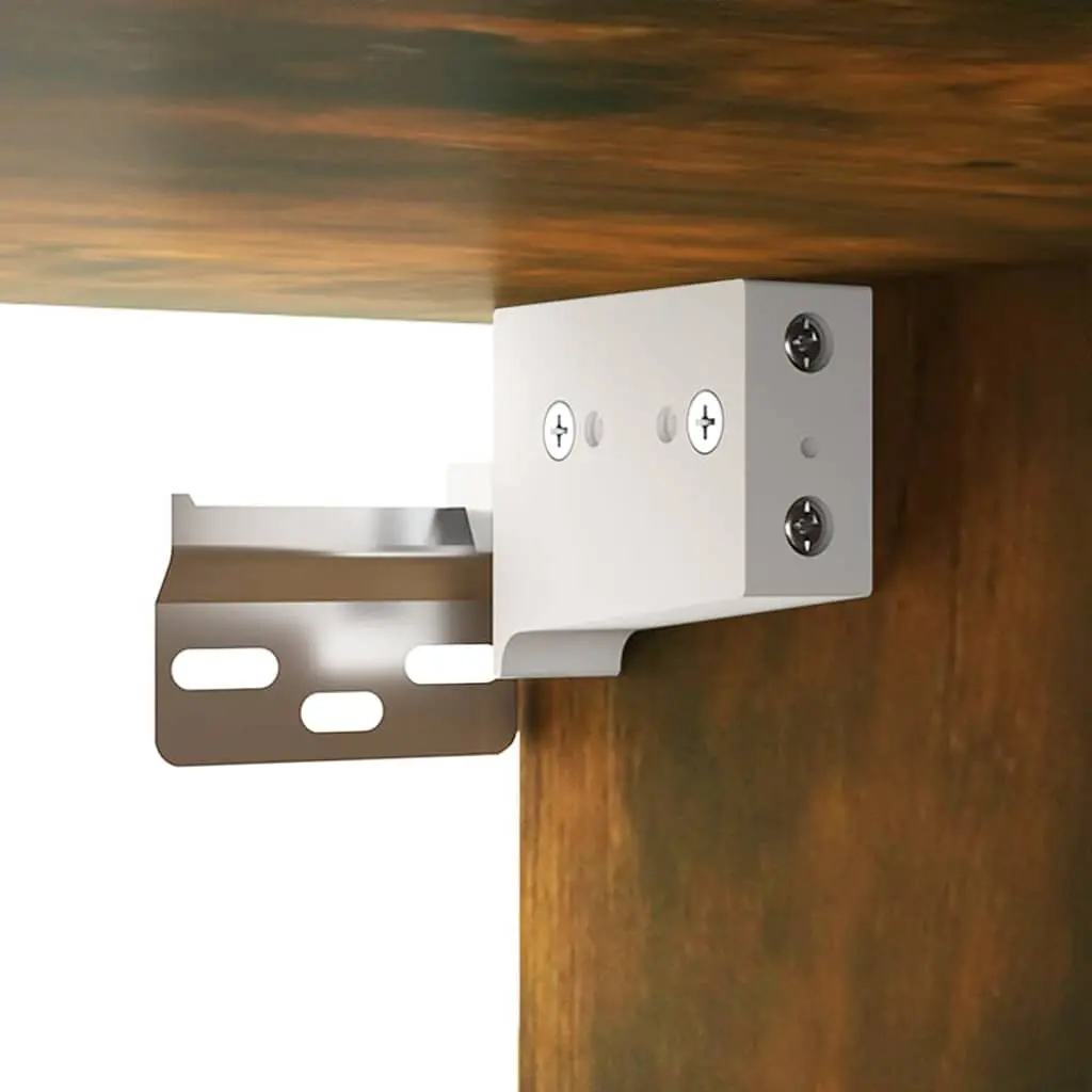 Bathroom Vanity Mirror Cabinet Wall-Mounted with LED Lights Brown 91W x 15D x 76.5H cm