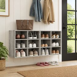 Shoe Storage Cabinets Specifications: Grey Sonoma, 12 Compartments