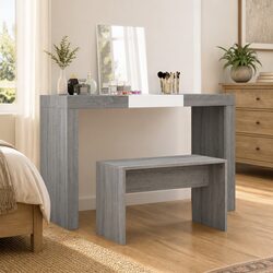 Dressing Table Stool: 70W x 35D x 45H cm, Grey Sonoma