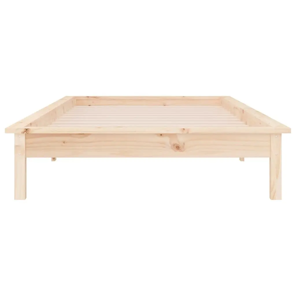 Solid Pine Wood LED Bed Frame 90x190 cm