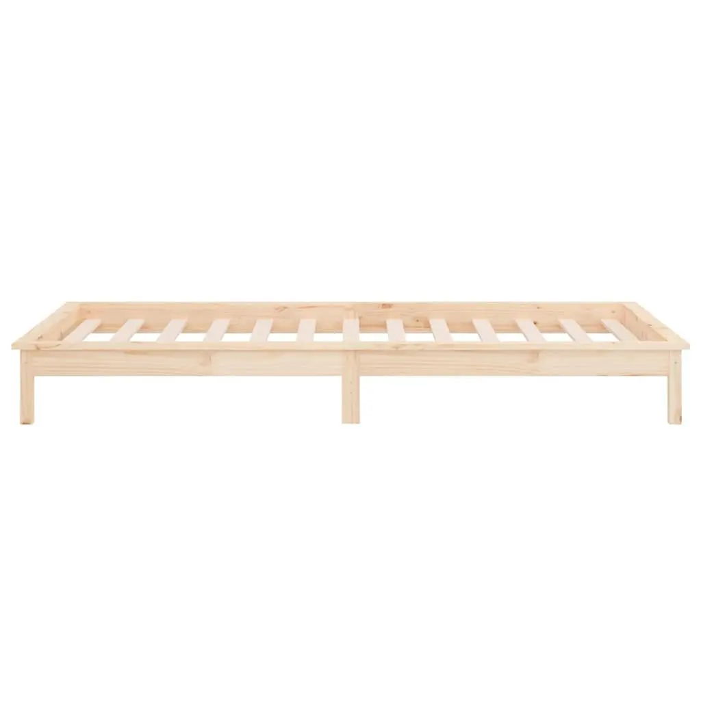Solid Pine Wood LED Bed Frame 90x190 cm