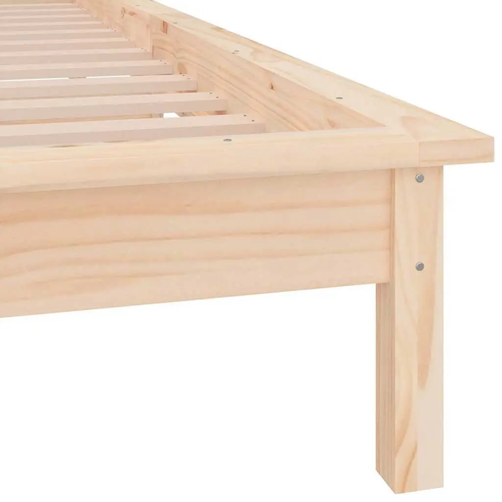 Solid Pine Wood LED Bed Frame 90x190 cm