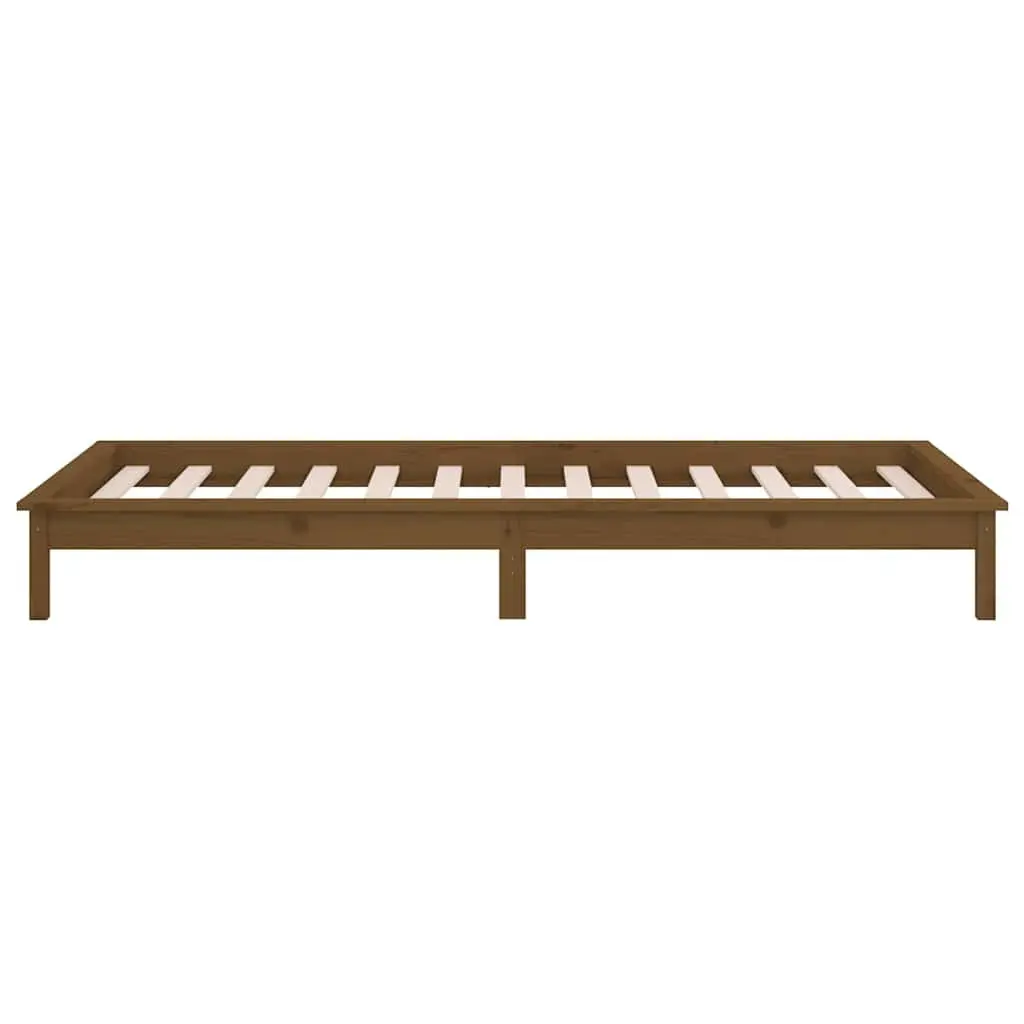 Solid Wood Bed Frame with LED Lights, 90x190 cm