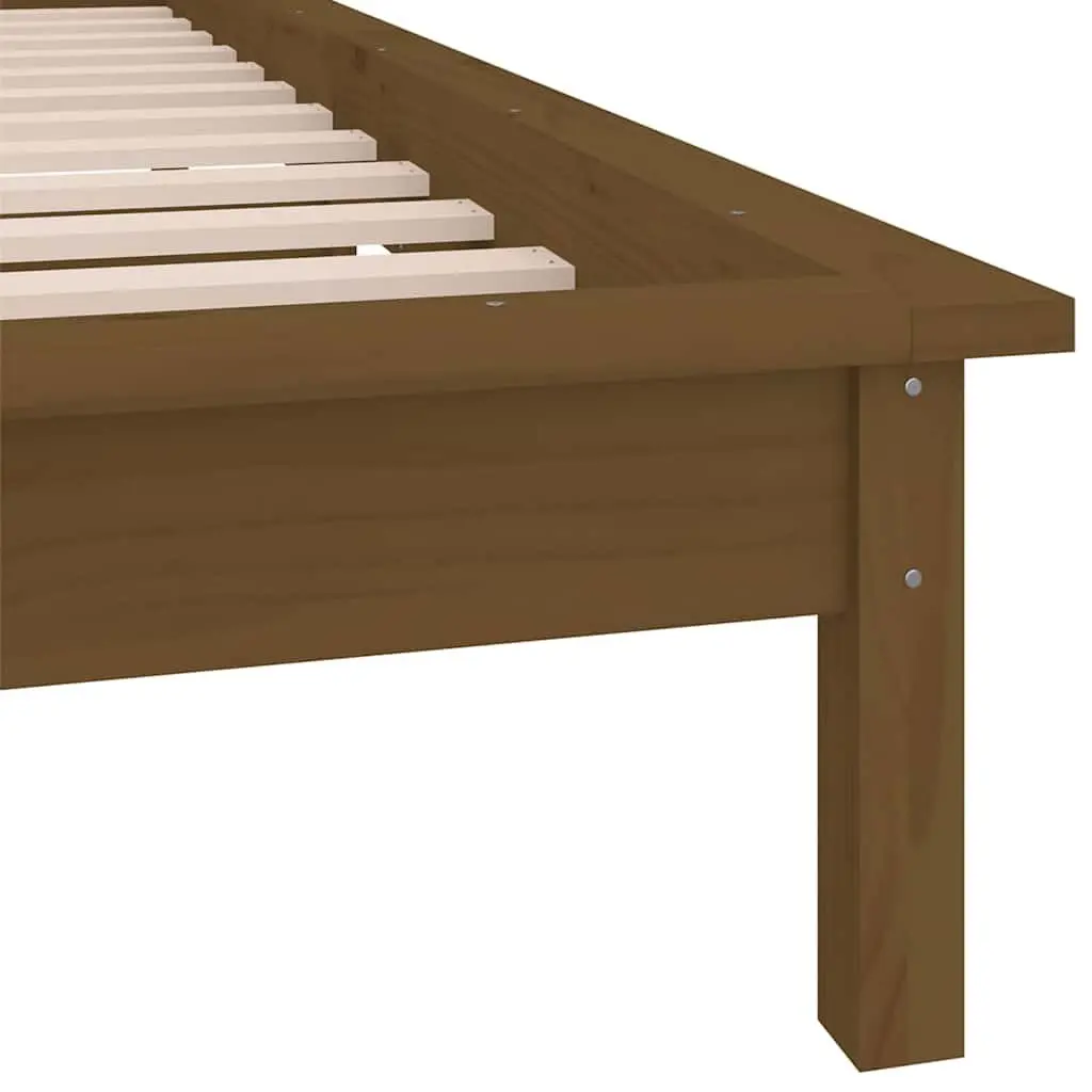 Solid Wood Bed Frame with LED Lights, 90x190 cm