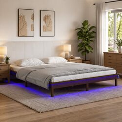 Specifications of Honey Brown LED Bed Frame 135x190 cm
