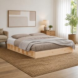 King Bed Frame Specifications: 183x203cm Pine Wood