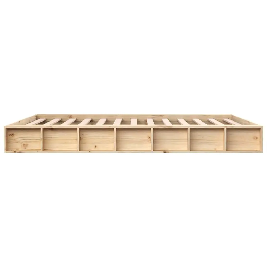 Solid Pine Wood Bed Frame 150x200 cm with Slatted Base