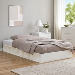 Specifications of Solid Wood Bed Frame 135x190 cm White