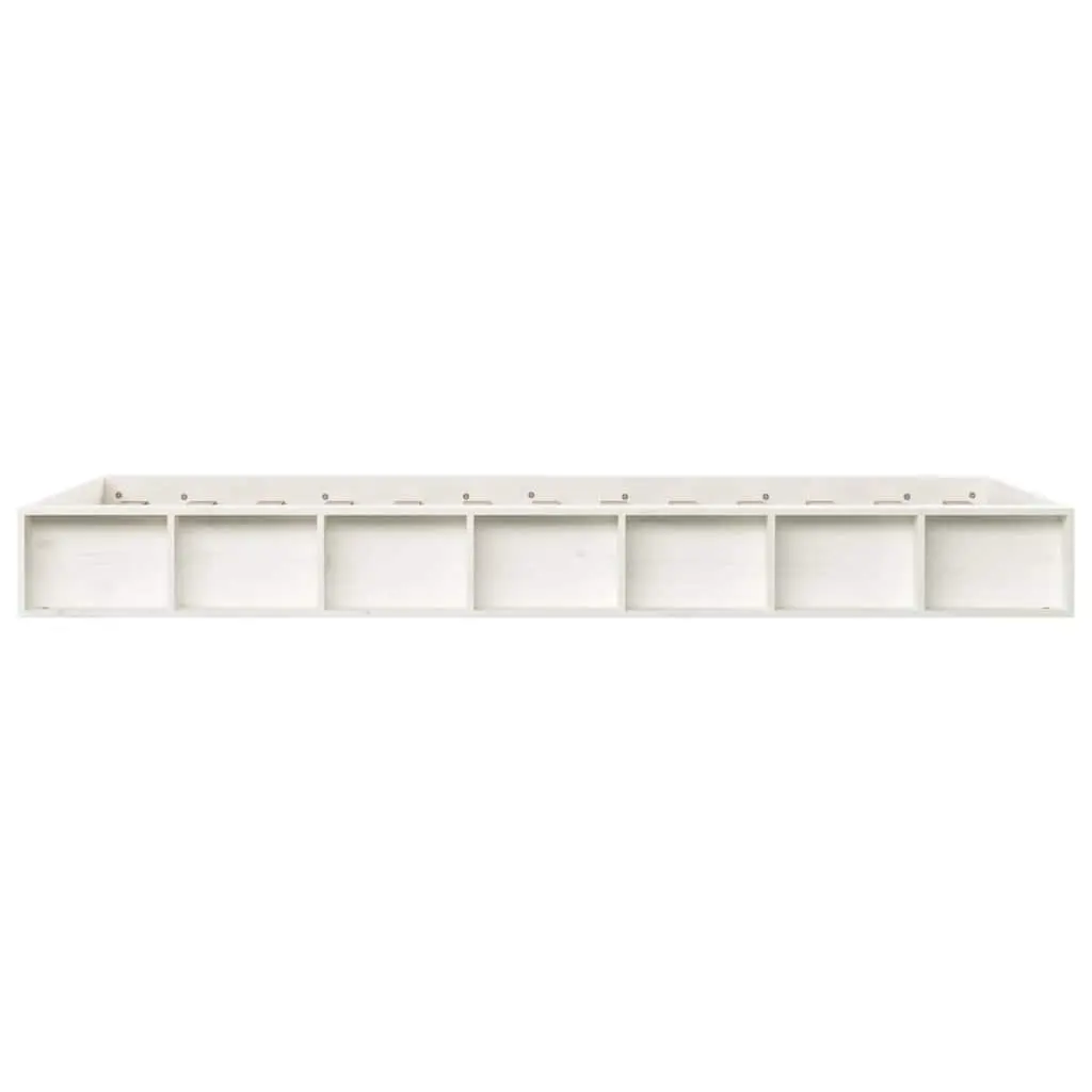 Solid Wood Bed Frame 135x190 cm White