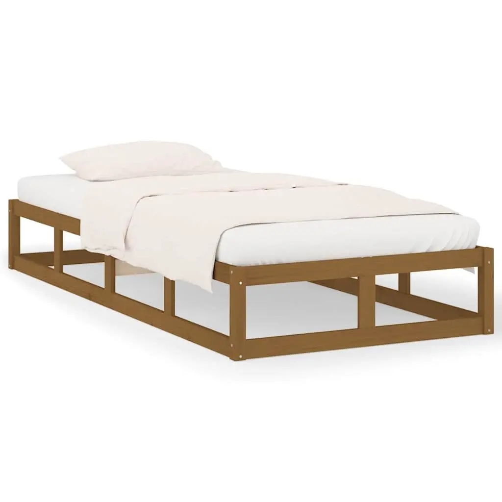 Single Bed Frame 100x200 cm Solid Pine with Plywood Slats