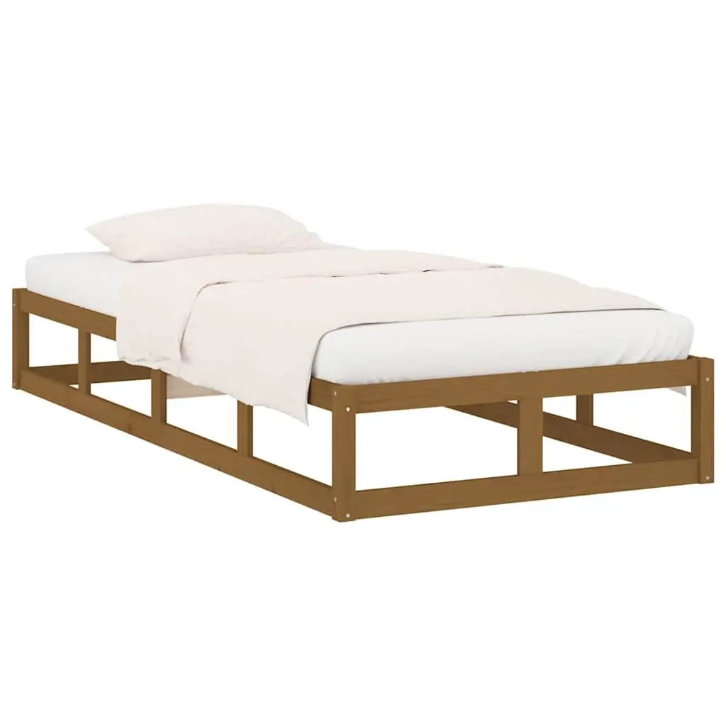 Single Bed Frame 100x200 cm Solid Pine with Plywood Slats