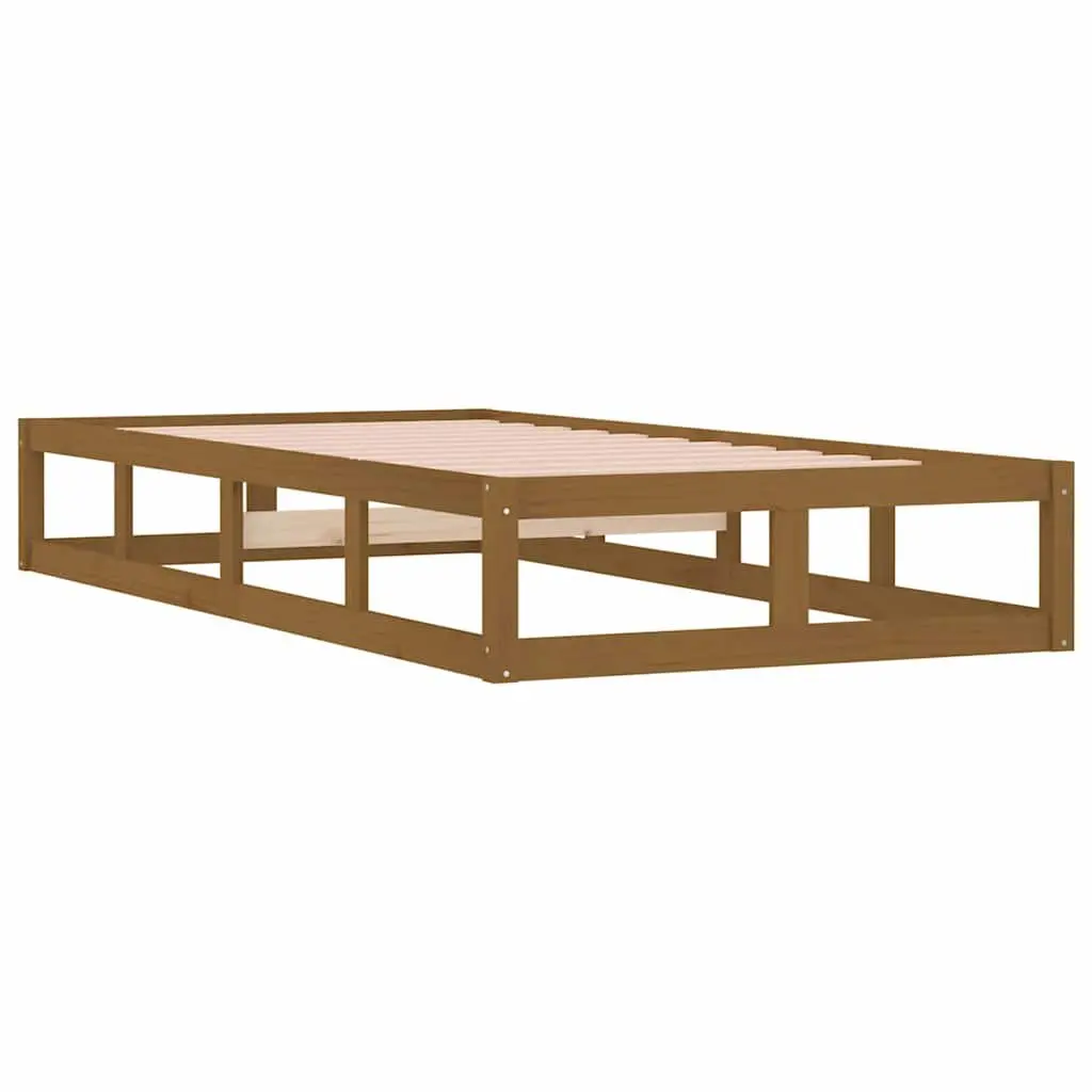 Single Bed Frame 100x200 cm Solid Pine with Plywood Slats