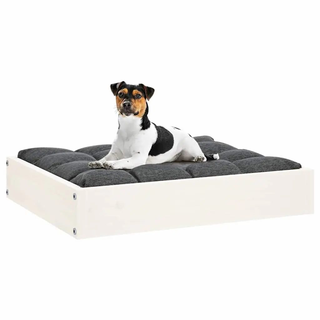 Rectangular White Dog Bed 51.5 x 44 x 9 cm in Solid Pine