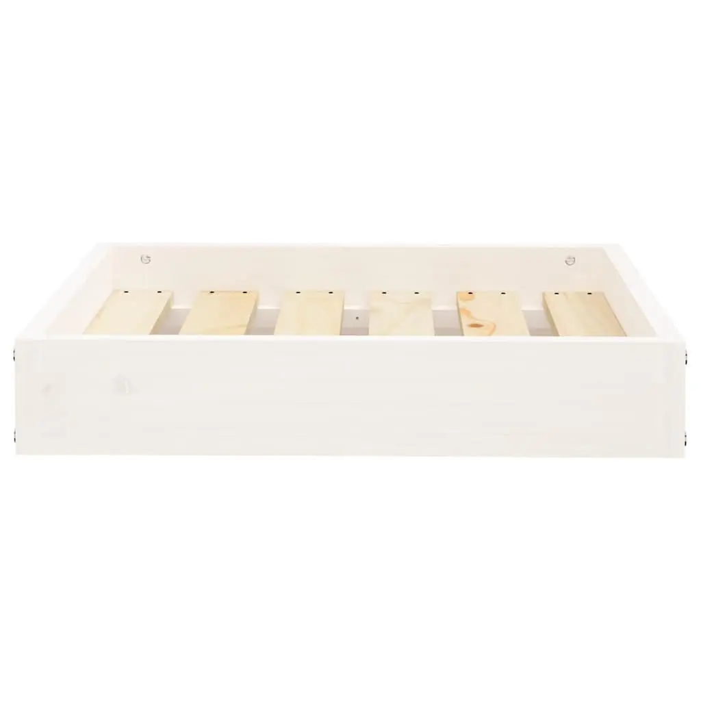 Rectangular White Dog Bed 51.5 x 44 x 9 cm in Solid Pine