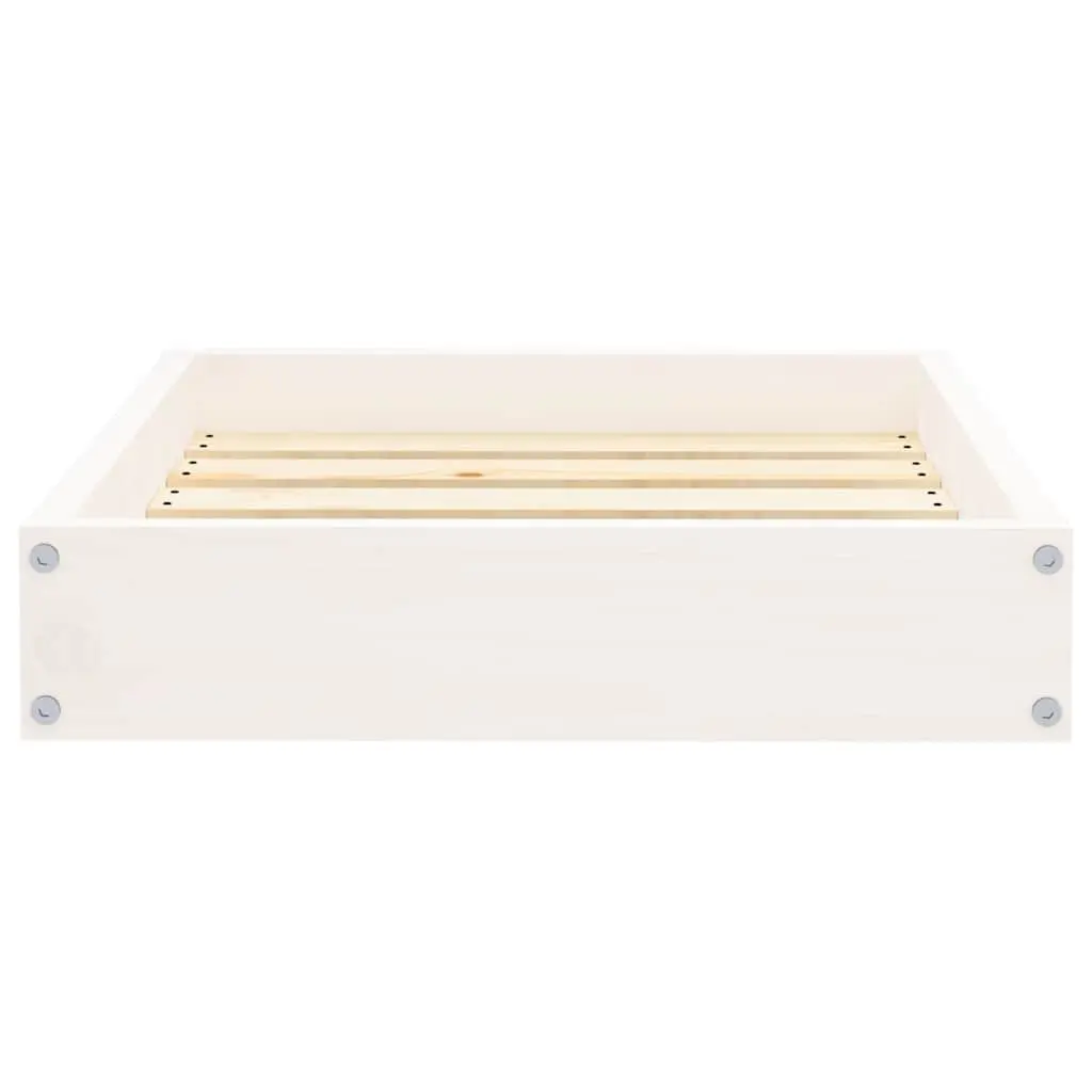 Rectangular White Dog Bed 51.5 x 44 x 9 cm in Solid Pine