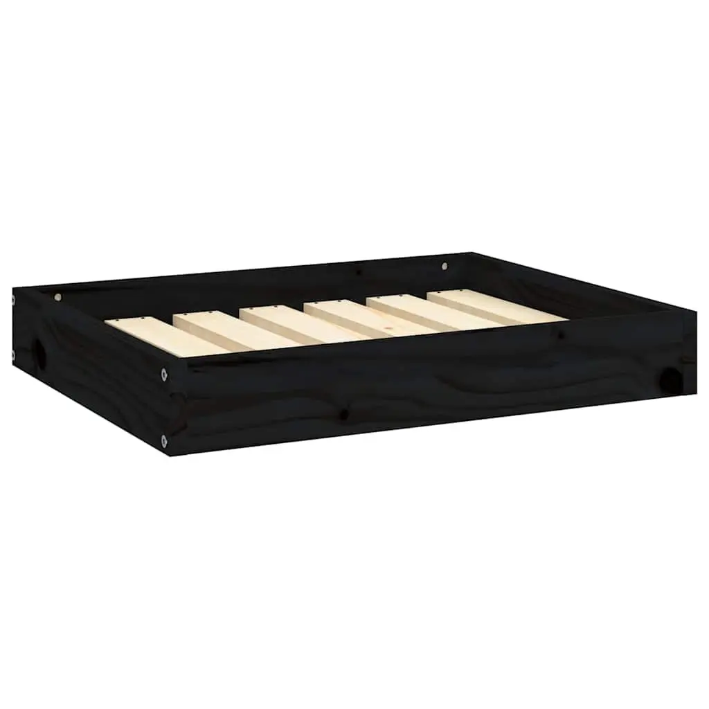 Dog Bed Wooden Frame Black Rectangular Pet Sofa Comfortable Sleeping House