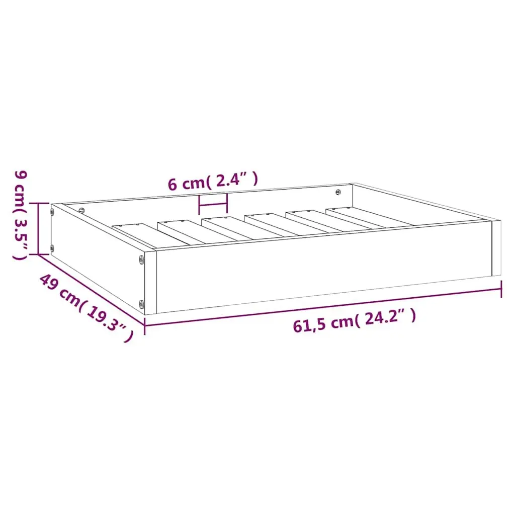 Dog Bed Wooden Frame Black Rectangular Pet Sofa Comfortable Sleeping House