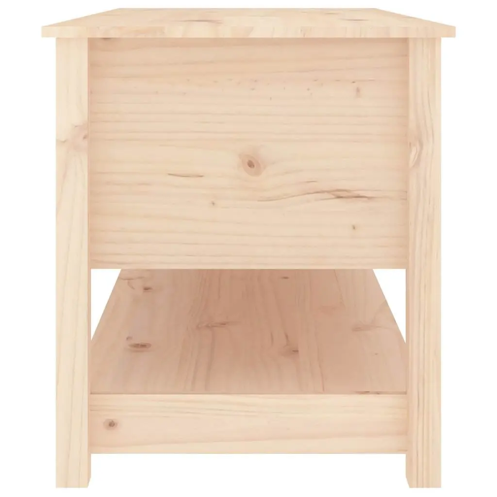 Coffee Table Brown Solid Pine Wood with Storage Drawers Open Shelf 102x49x55cm