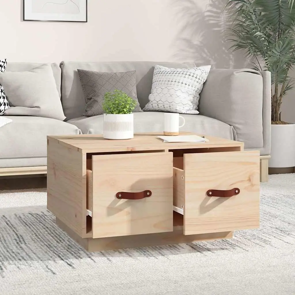 Coffee Table Living Room 60x53x35 cm Brown Solid Pine Wood
