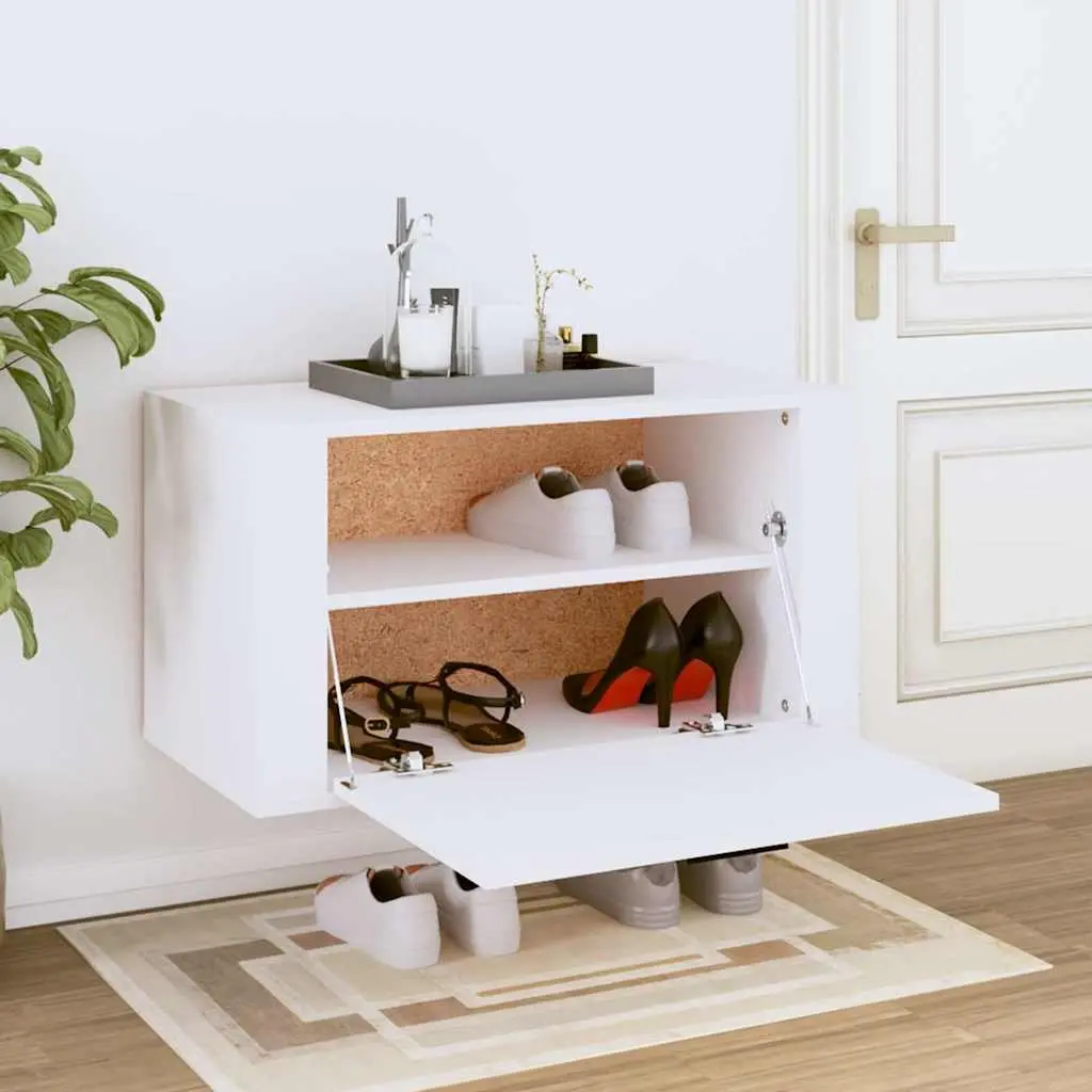 Wall-mounted Shoe Cabinet White 70x35x38 cm
