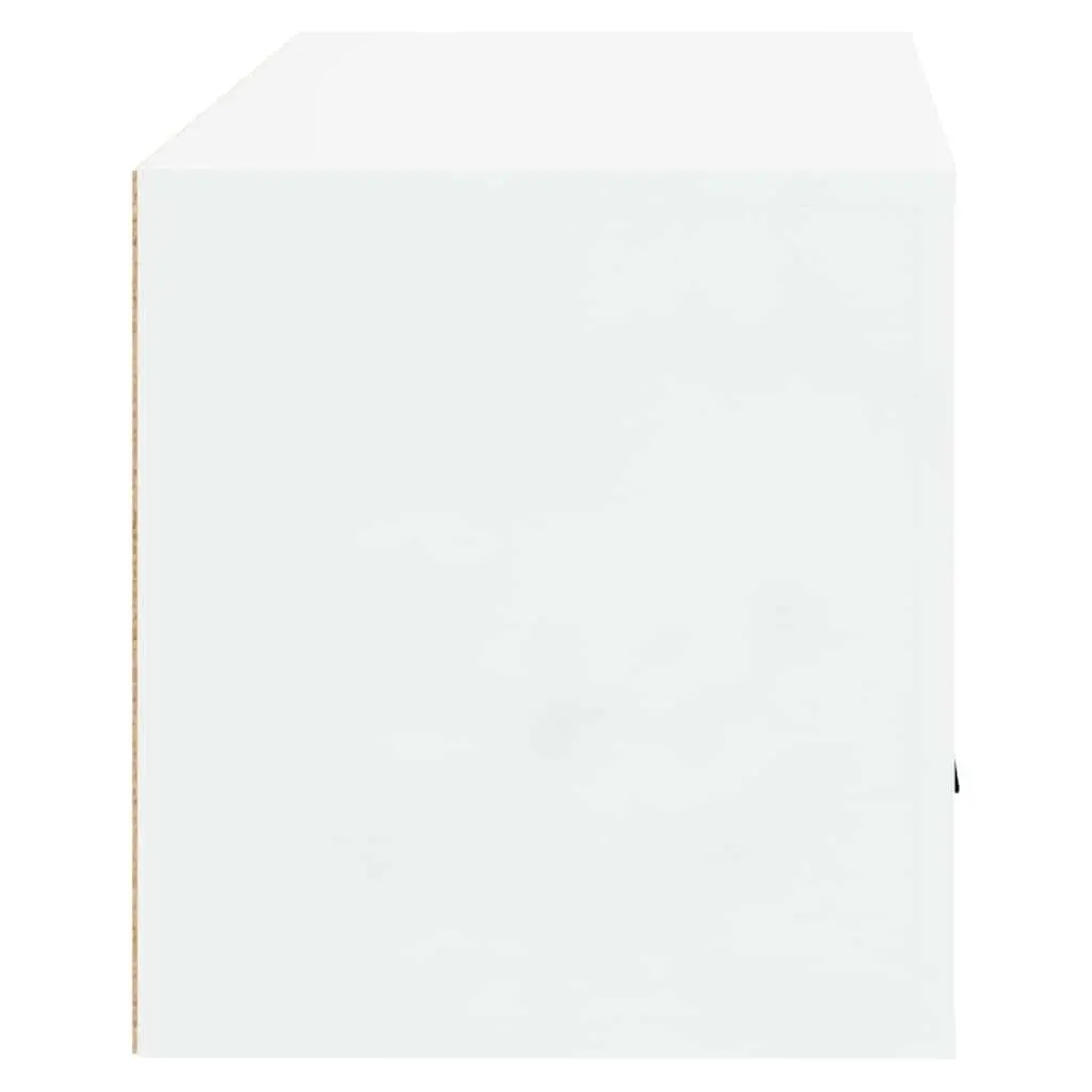 Wall-Mounted Shoe Cabinet White Gloss Storage Organiser 70x35x38cm Engineered