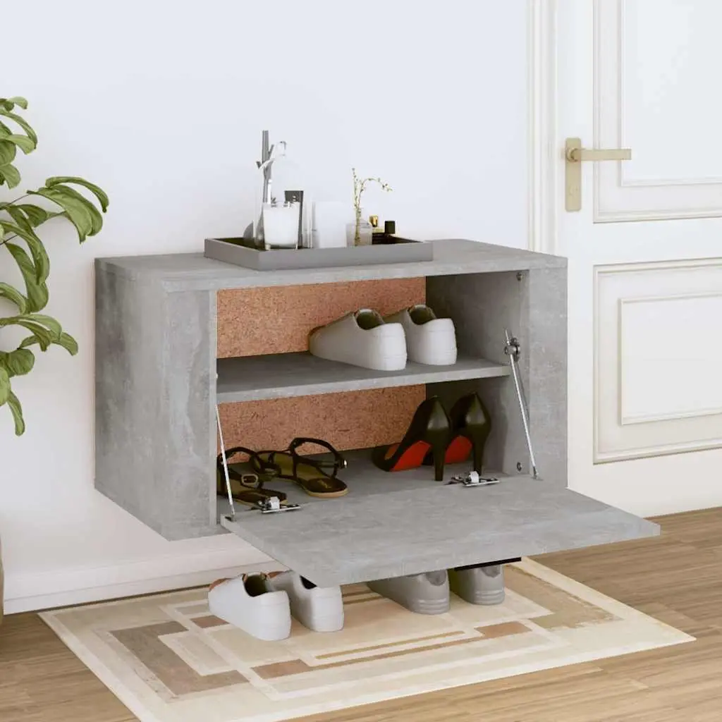 Engineered Wood Shoe Cabinet 70x35x38cm Grey