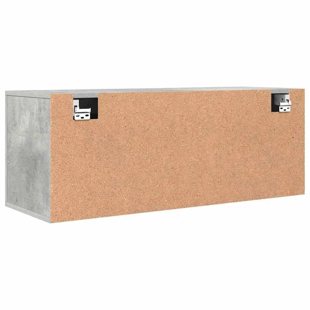 Shoe Cabinet Grey Compact Wall-Mounted Engineered Wood Storage with Drop-Down Door
