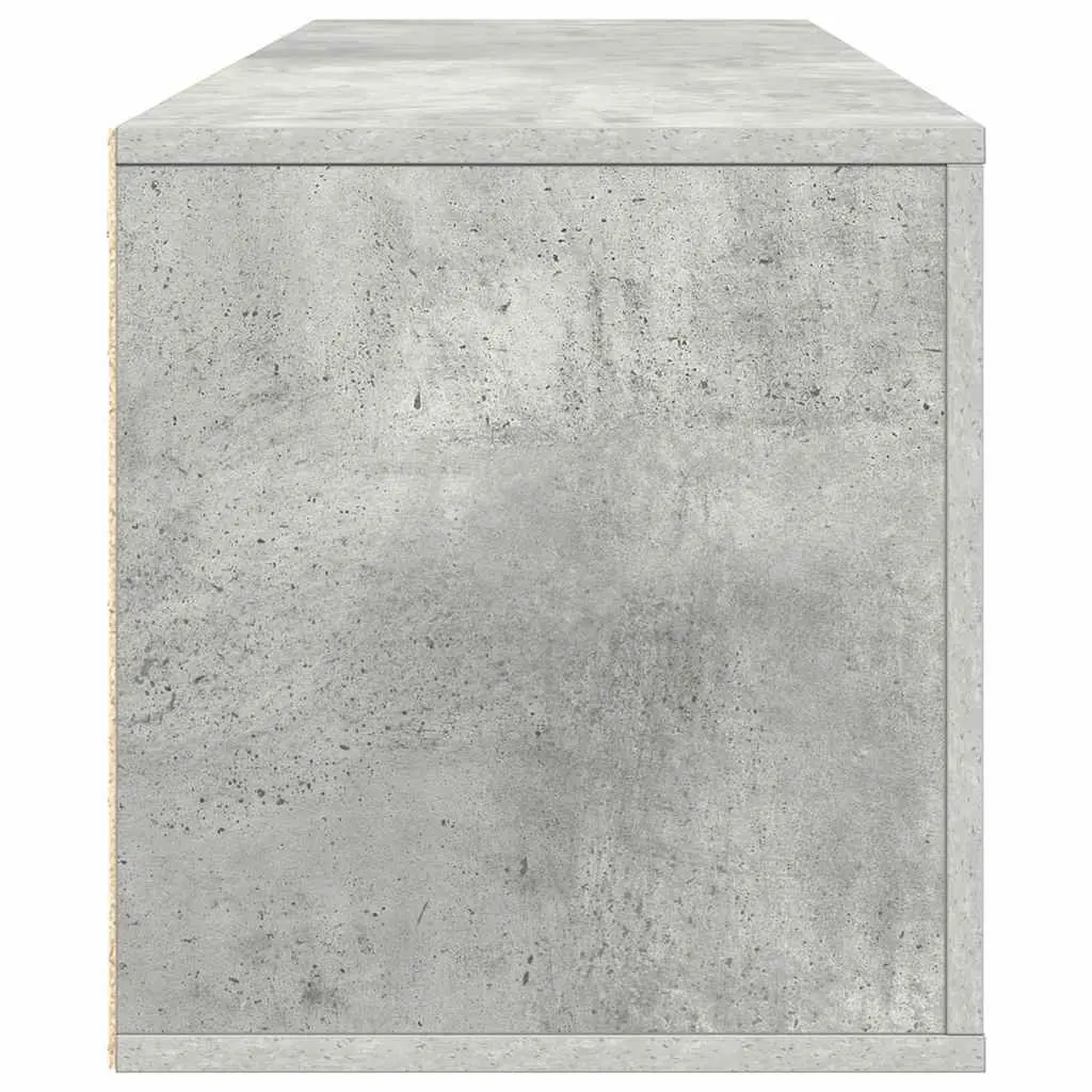 Shoe Cabinet Grey Compact Wall-Mounted Engineered Wood Storage with Drop-Down Door