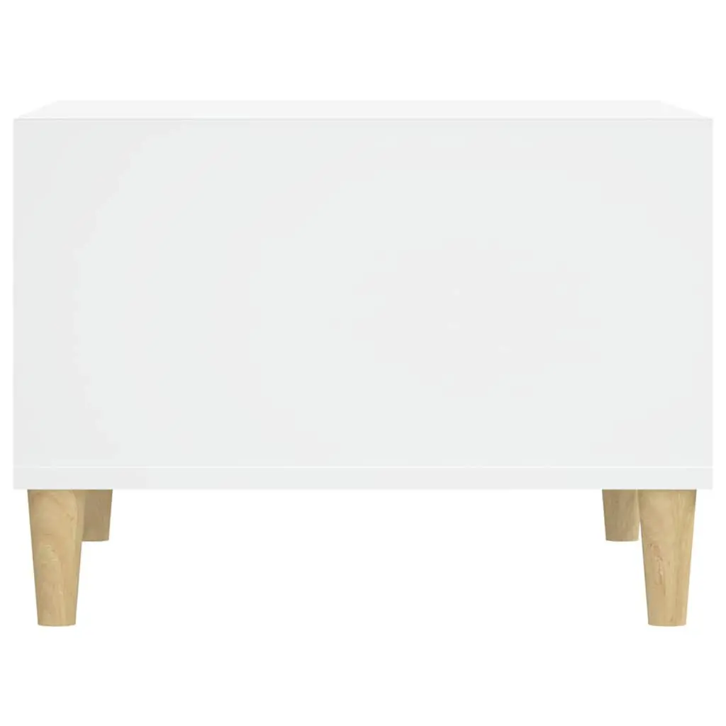 Coffee Table White 60x50x36.5 cm with 4 Open Storage Compartments Accent Side