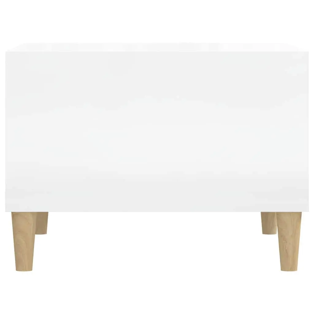 Coffee Table White High Gloss 60x50x36.5 cm Open Storage Compartments