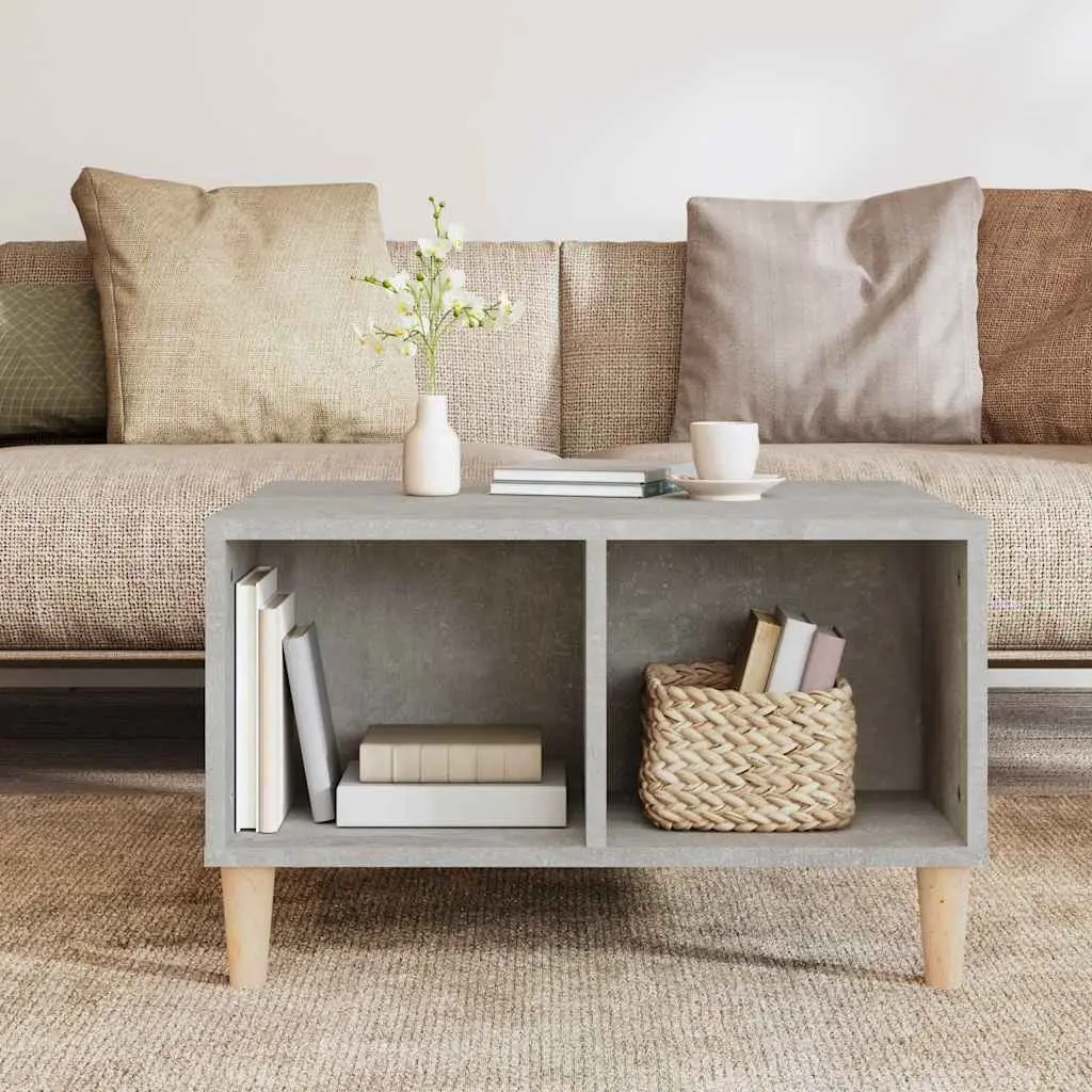 Coffee Table Grey 60x50x36.5 cm with 4 Storage Compartments