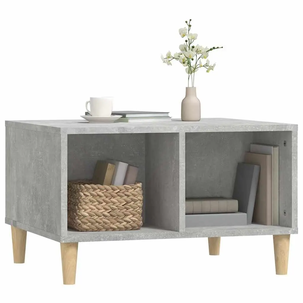 Coffee Table Grey 60x50x36.5 cm with 4 Storage Compartments