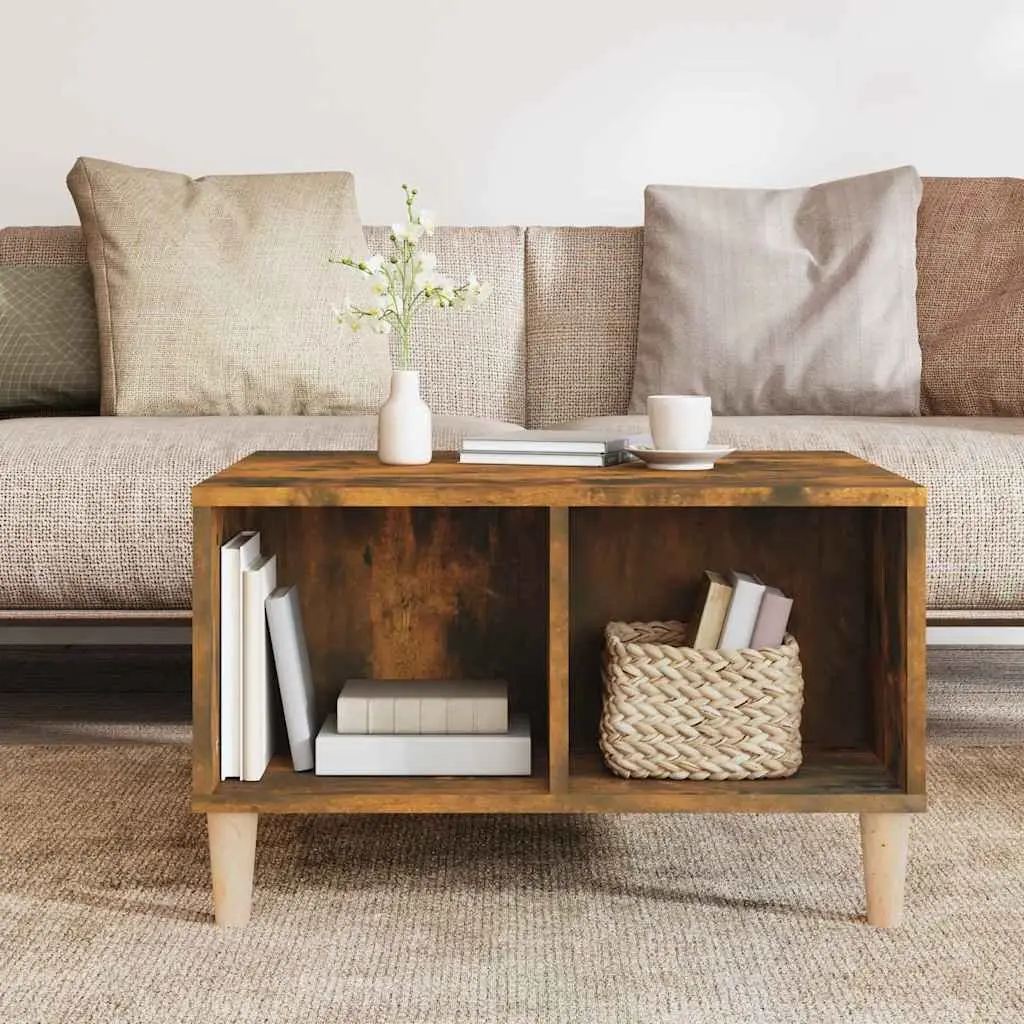 Coffee Table for Living Room 60 x 50 x 36.5 cm Smoked Oak Scandinavian Style