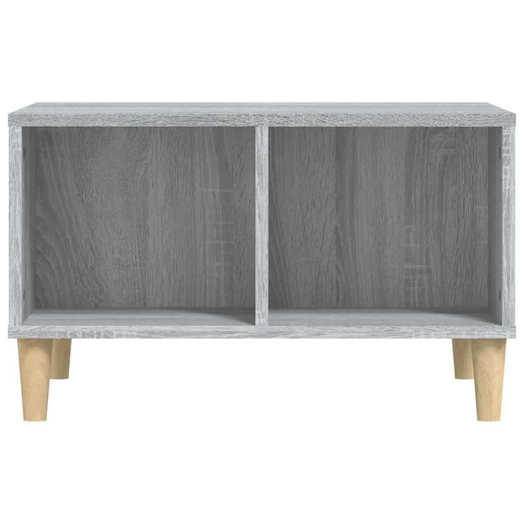 Grey Coffee Table for Living Room with Storage Compartments and Open Shelving 60 x 50 x 36.5 cm