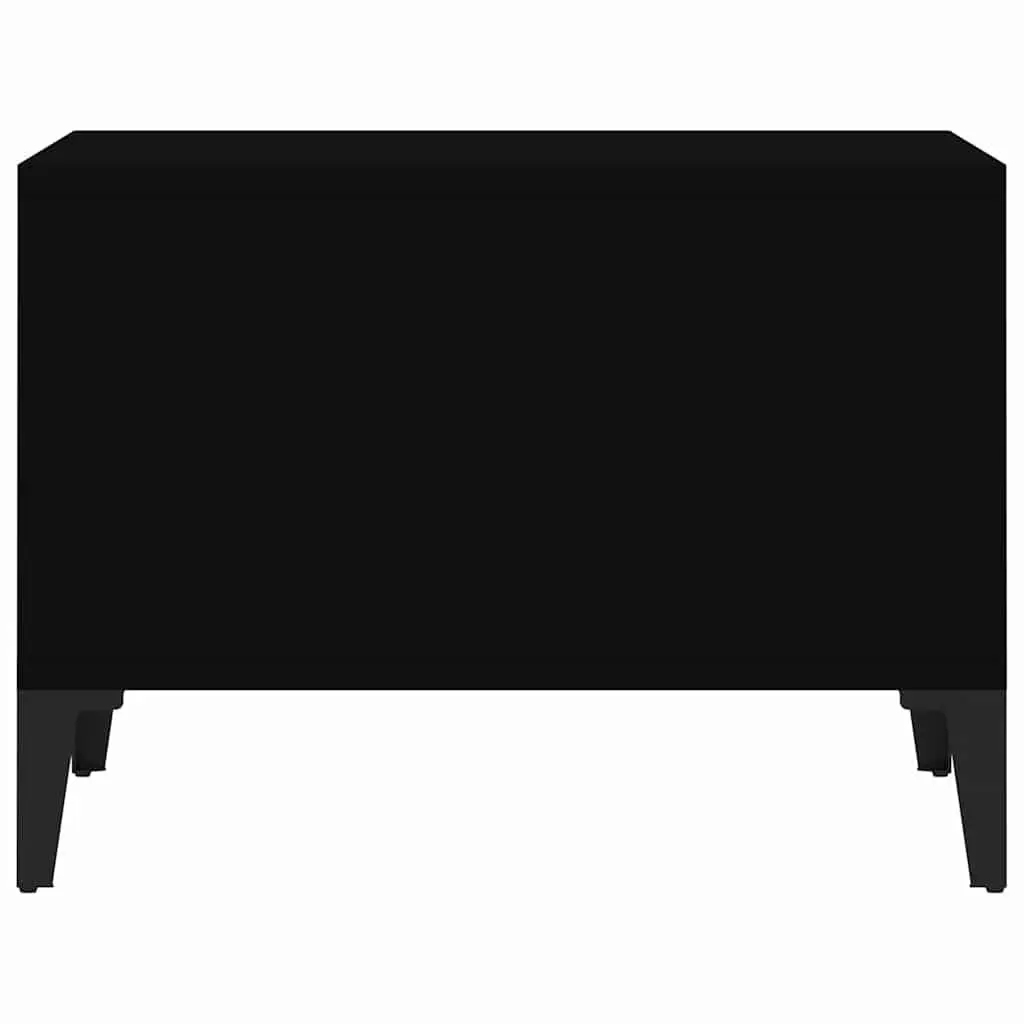 Coffee Table for Living Room Black 60x50x36.5 cm with Open Storage Compartments Industrial