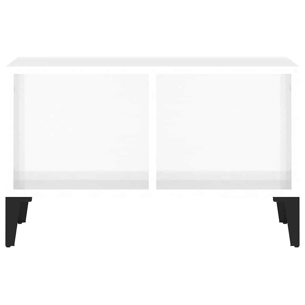 White Coffee Table with Metal Feet