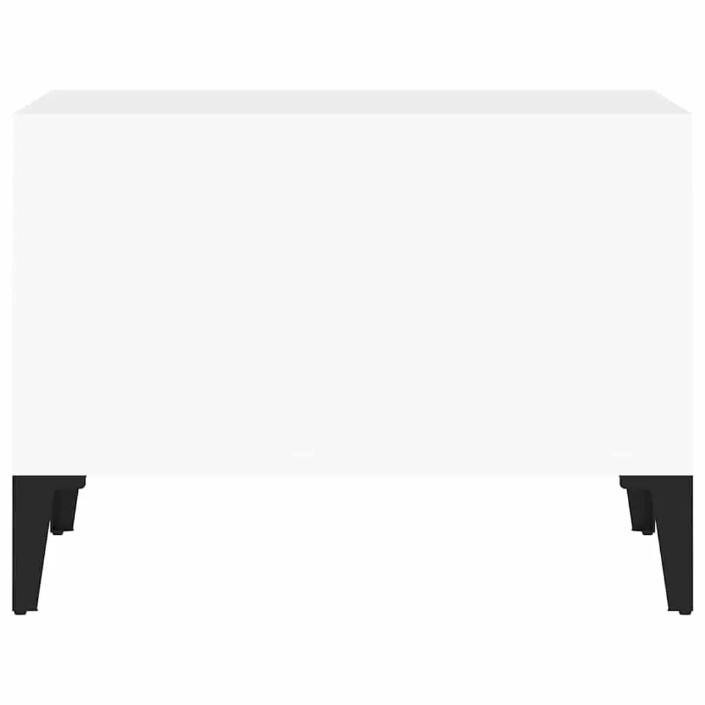 White Coffee Table with Metal Feet