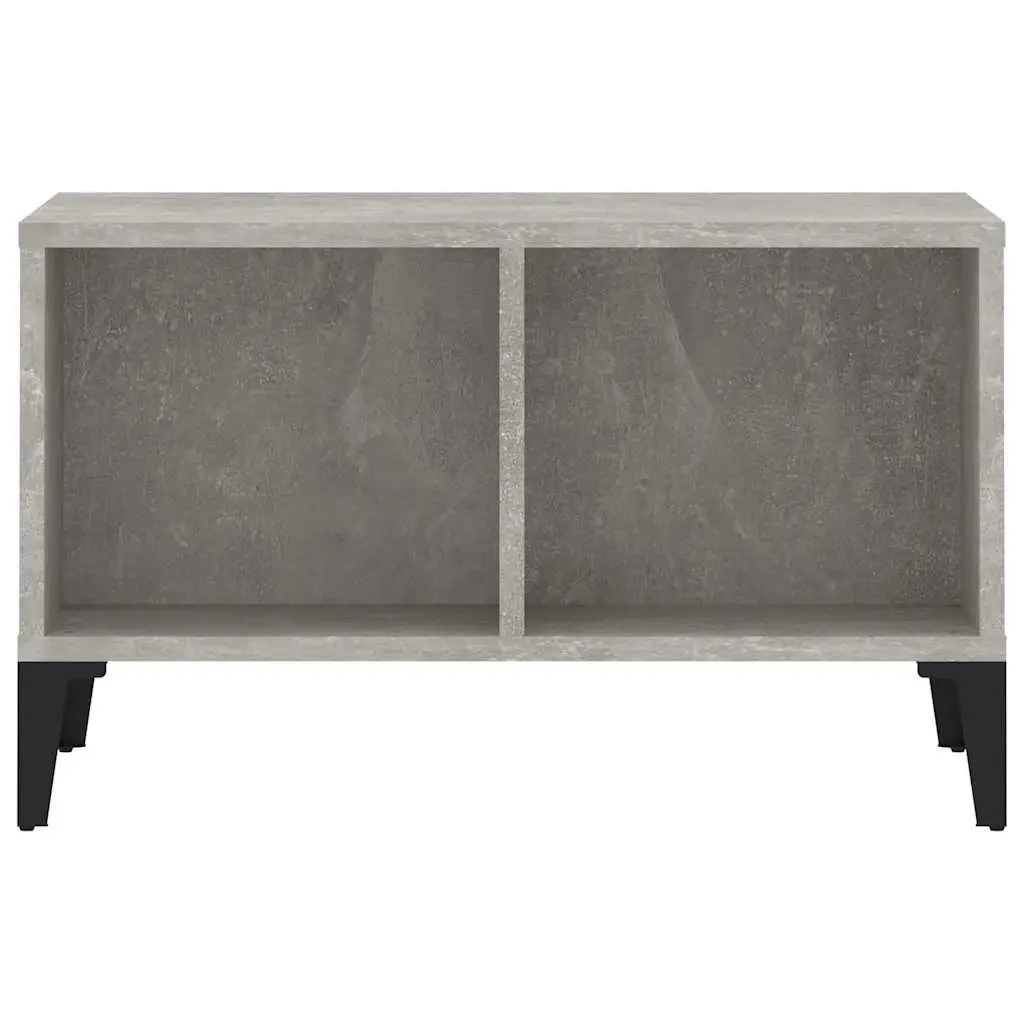 Industrial Style Coffee Table Grey Engineered Wood Open Storage Compartment Metal Feet 60W x 50D x 36.5H cm
