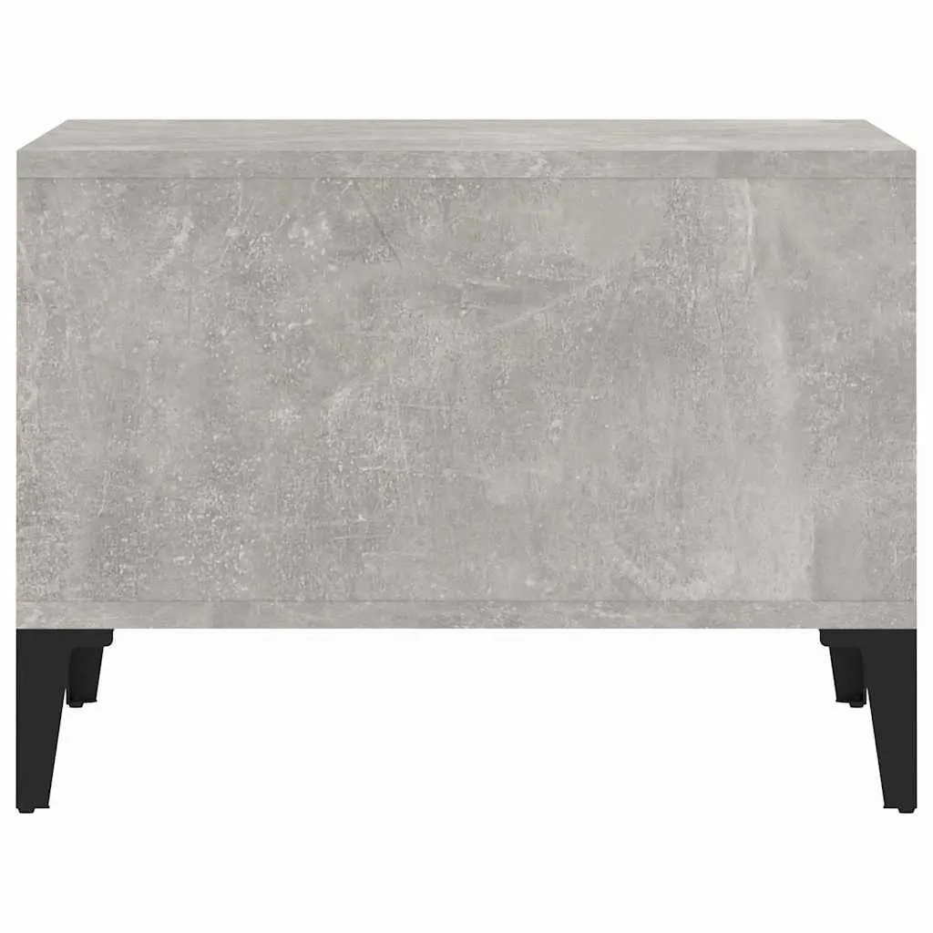 Industrial Style Coffee Table Grey Engineered Wood Open Storage Compartment Metal Feet 60W x 50D x 36.5H cm