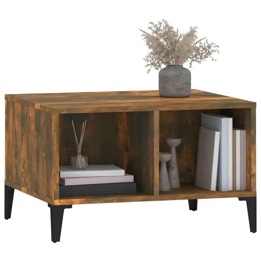 Coffee Table with Storage Compartments Industrial Style Brown Accent Furniture