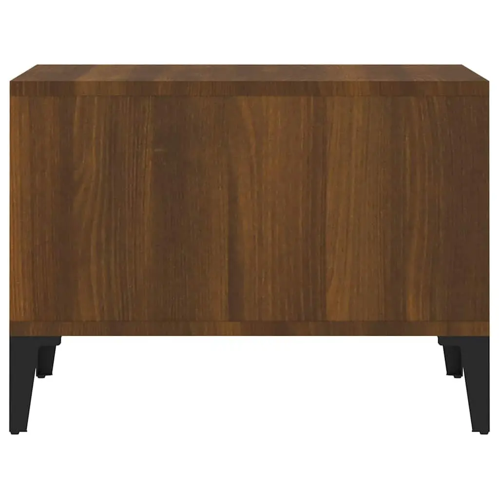 Coffee Table Brown Oak 60x50x36.5cm Engineered Wood with Open Storage