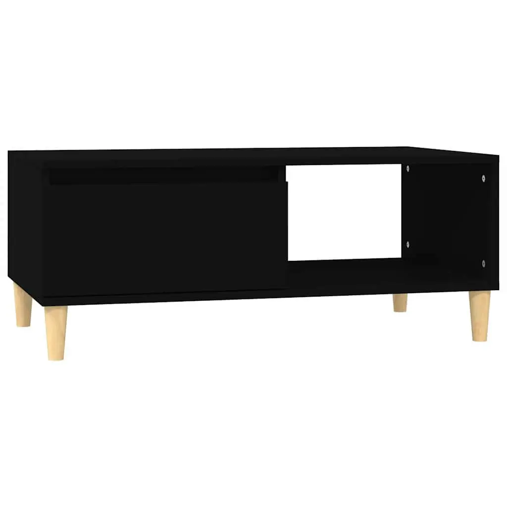 Black Scandinavian Coffee Table with Drawer