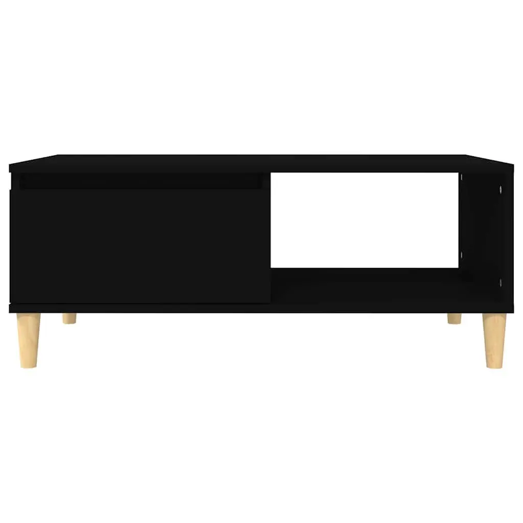 Black Scandinavian Coffee Table with Drawer