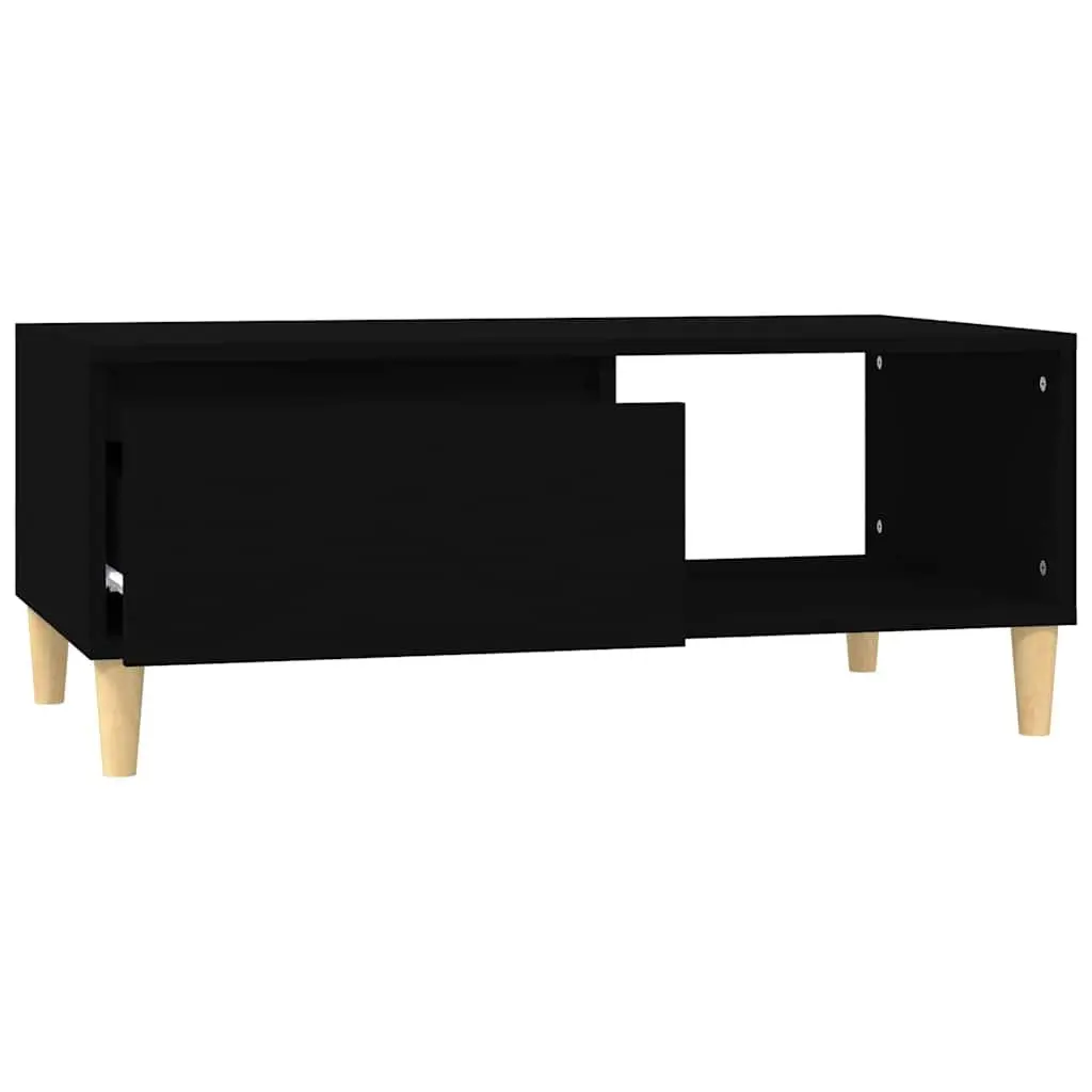Black Scandinavian Coffee Table with Drawer